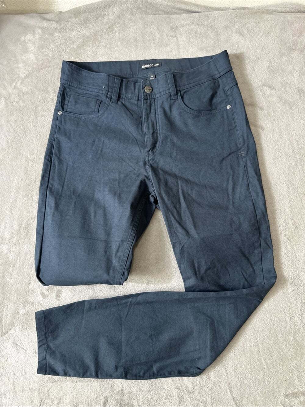 Toad&Co Womens Size 8 Organic Cotton Pants Blue Straight Leg Outdoor Casual